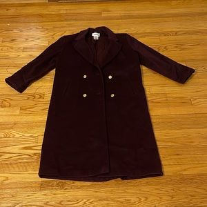 Worthington full length wool coat, Burgundy color